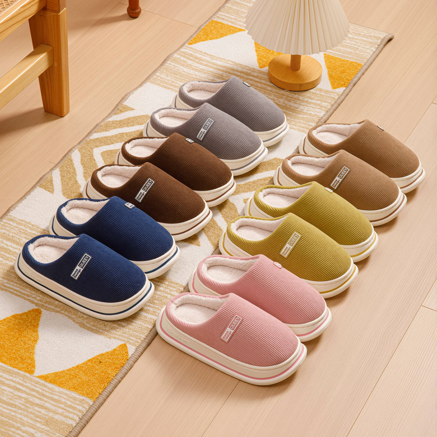 Pantofole in cotone da uomo, autunno e inverno, antiscivolo, con suola spessa, antibatteriche, deodoranti, morbide, calde, 2026 nuove pantofole in cotone da coppia per donna