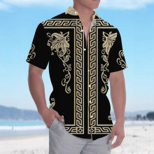 2025新款夏威夷热升华薄款男士短袖沙滩衬衫美国沙滩衣一件代发