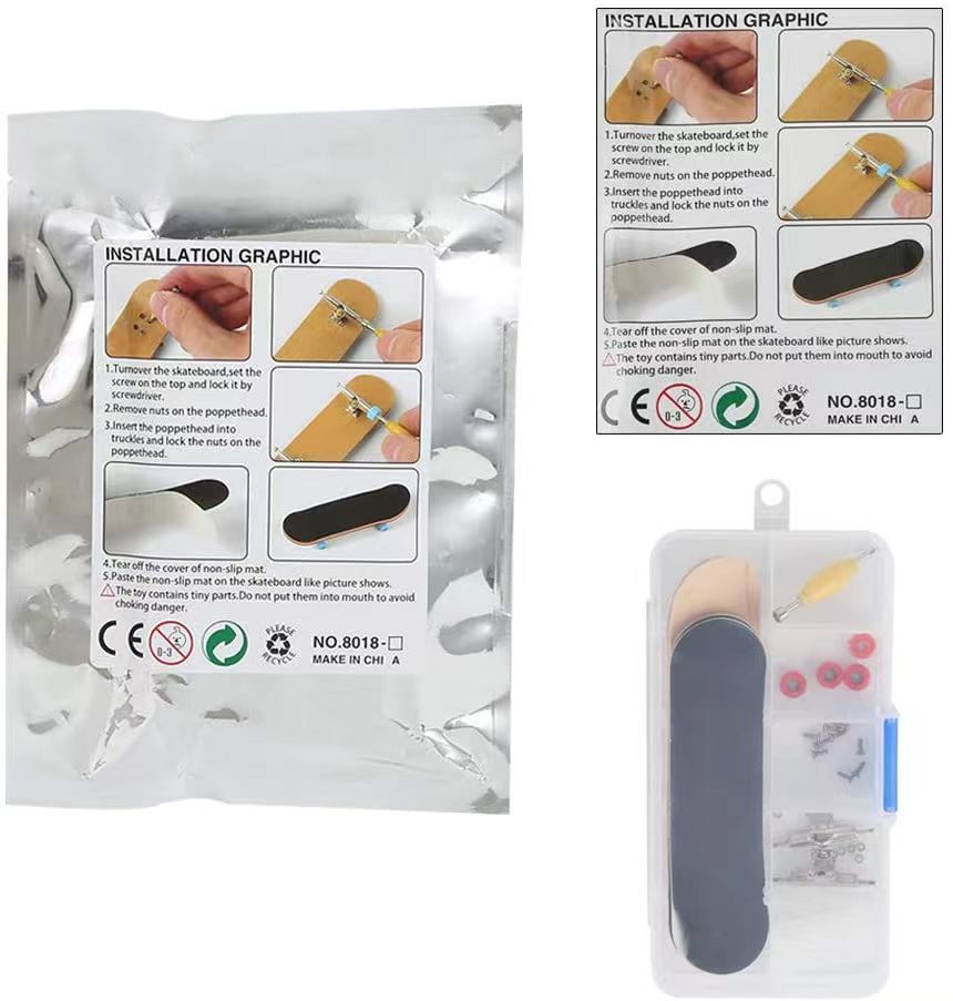 메이플 스케이트 보드와 신발 한 켤레 (베어링 포함) 박스