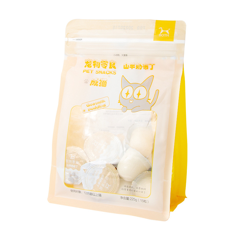 BOTH pudín de gato, pudín de leche de cabra, 15 gránulos, aperitivos para gatos adultos, jalea para gatos jóvenes, grano húmedo para gatos, aperitivos para mascotas.