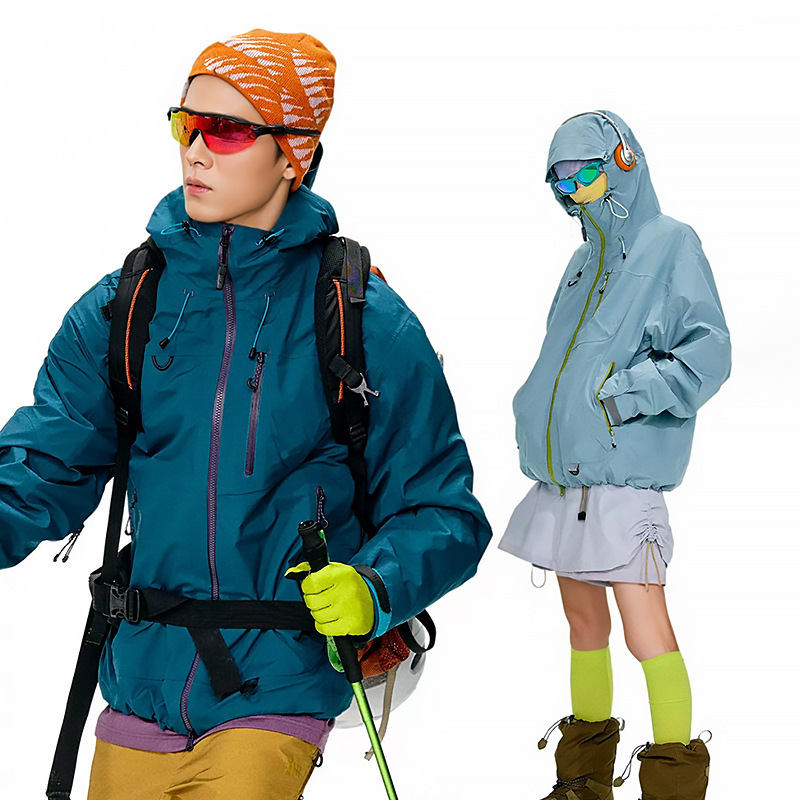 Lanqi Outdoor Jacket for Women and Men Three-In-One Jacket Hiking and Cycling Jacket Windproof and Waterproof Fishing Jacket