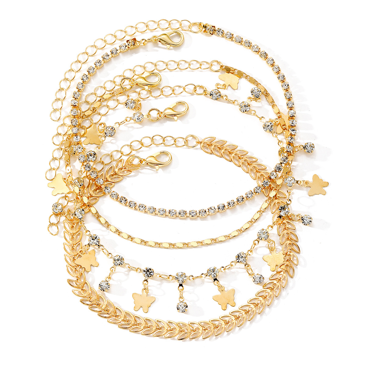 20g Weight Anklet Classification 1 Set Quantity Beach, Bar Occasion Alloy Material Heart Shape Pattern Women's Gender Hawaiian, Vacation Style Wholesale Jewelry Hawaiian Vacation Heart Shape Alloy Anklet 8