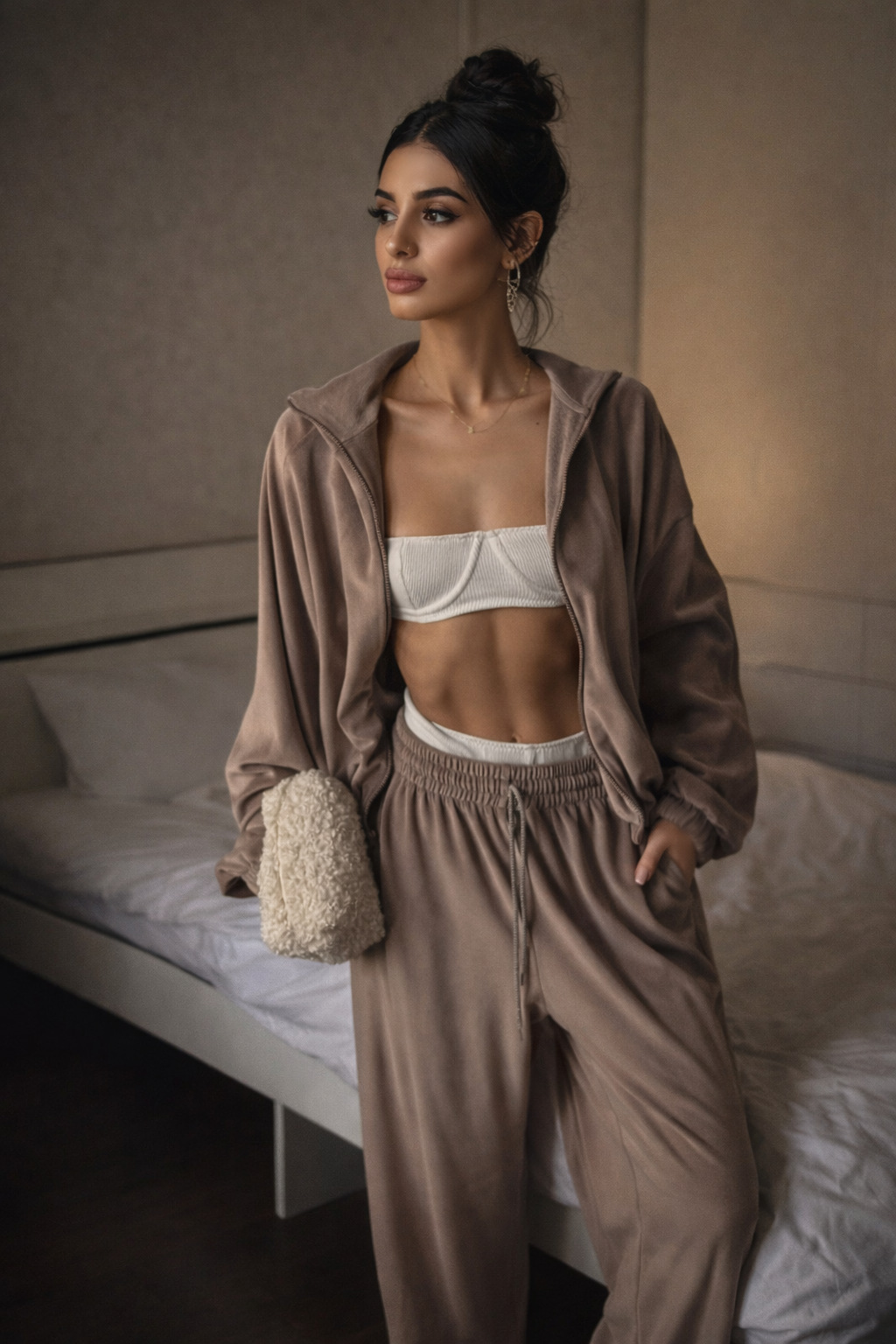 Women's Clothing Women's Casual Suit Set Style Solid Color Long Sleeved Zip Up Cardigan Jacket Sweatpants Two Piece_ecoleips.com