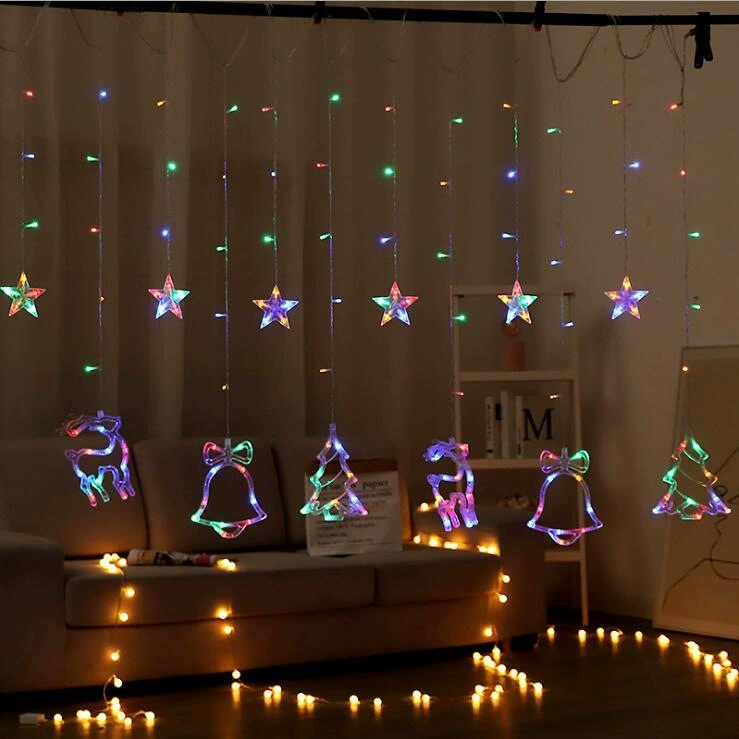 LED-гирлянды Christmas, декоративный набор оленей, 220В, тёплый белый или мультицвет