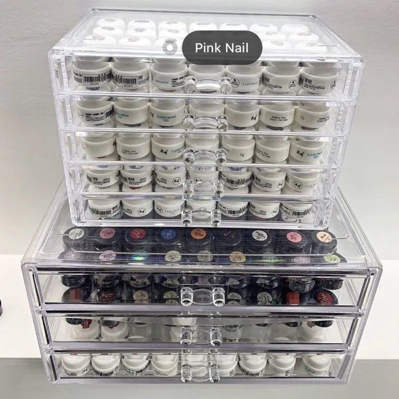 Nail Art Box Jewelry Box Nail Polish Glue Storage Japanese Glue Storage Box Acrylic Transparent Drawer Storage Box Wholesale