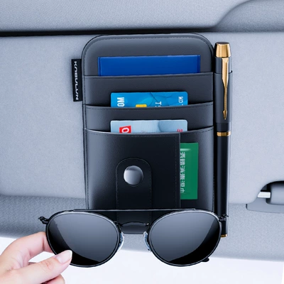 Card Storage Bag, Multifunctional Card – Car Glasses Clip/Bill Clip