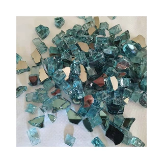 加工定制1/4'' 1/2'' 海蓝镀膜 镜面镀膜钢化玻璃颗粒 火炉玻璃颗
