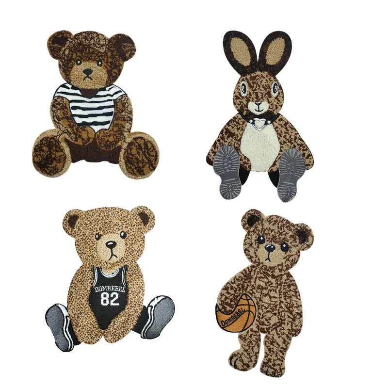 电脑绣花布贴卡通动物小熊、兔子毛巾绣刺绣贴服装辅料 冬季新款