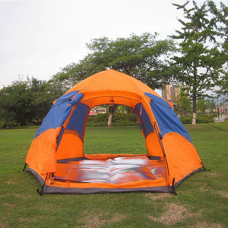 Весенняя быстросъемная Автоматическая шестиугольная палатка на 4-6 человек, кемпинг, двухслойная палатка, кемпинговая палатка, Бесплатная сборка