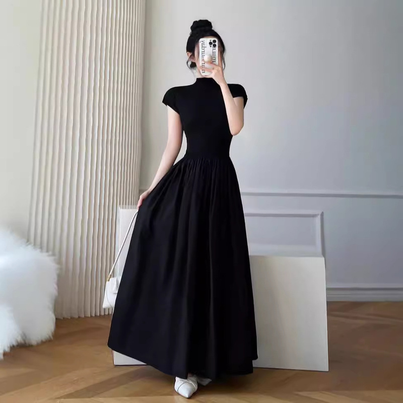 High-grade black dress women's autumn and winter New niche design French Hepburn style waist slimming dress High-grade black dress women's autumn and winter New niche design French Hepburn style waist slimming dress