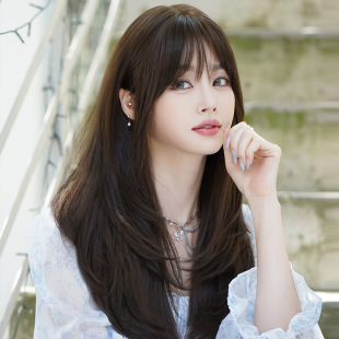 Autumn New wig women's long hair layered mid-length straight hair full top shawl hair full head cover solid color wig wholesale