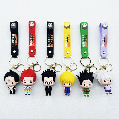Cross-border creative full-time hunter Killua Zoldyck keychain pendant cartoon 3D doll decoration car key chain