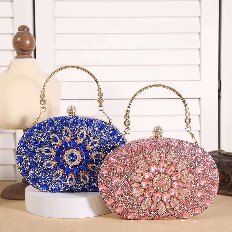 Cross-border Explosions Sunflower Evening Bag Fashion Banquet Clutch Bag Dress Evening Bag Diamond-studded Bag European and American Party Bag