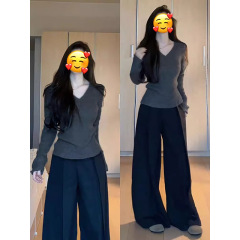 灰色打底衫女早春秋冬可外穿正肩显瘦上衣领棉修身内搭长袖恤