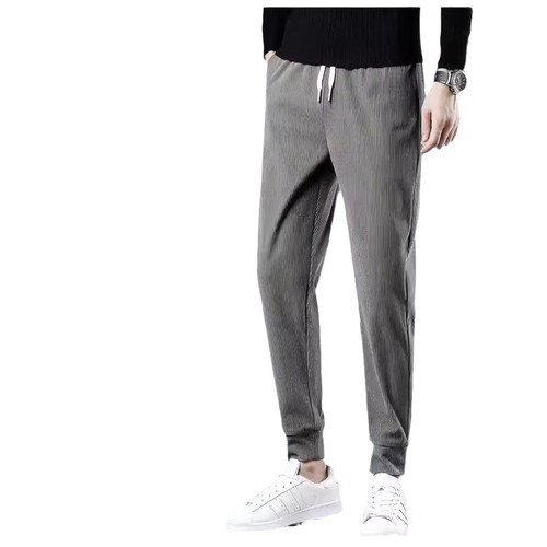 All-match casual pants for men, loose-fit straight-leg casual pants, trendy men's ankle-tight pants, all-match Instagram-style Hong Kong-style trendy men's pants.