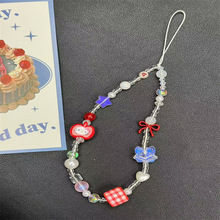 ins少女凯蒂手机链条卡通挂绳可爱ccd串珠相机挂件