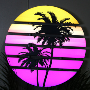 Trendy Sunset Lightbox for Coffee Shops and Bars, Ambiance Lighting for Camping Sites, Custom Acrylic Illuminated Signs