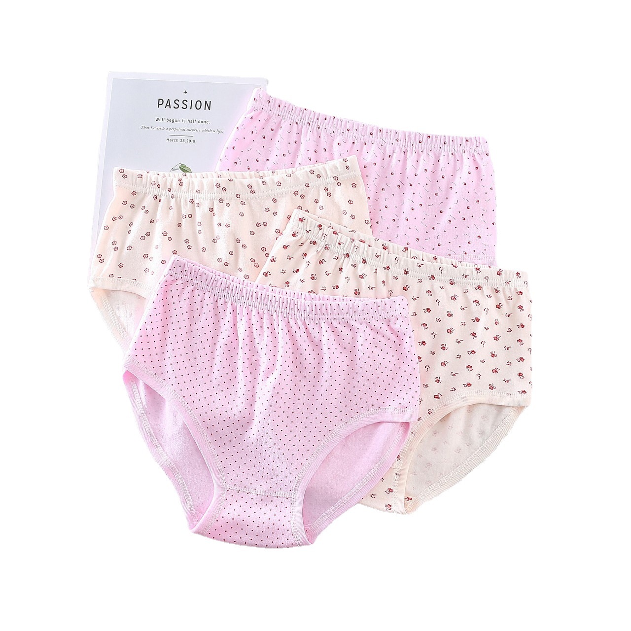 5条装中老年纯棉三角裤女士大码宽松裤头高腰短裤老年人妈妈内裤