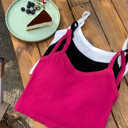 Hot girl cross camisole for women with breast pads, breathable bottoming, comfortable and beautiful back, gathered girl's tube top and chest wrap