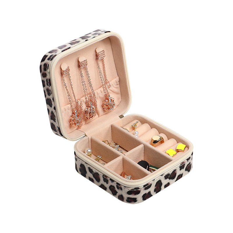Pu caja de almacenamiento de joyería fabricantes de pendientes collares embalaje de joyería caja de almacenamiento anillo casero caja de joyería portátil