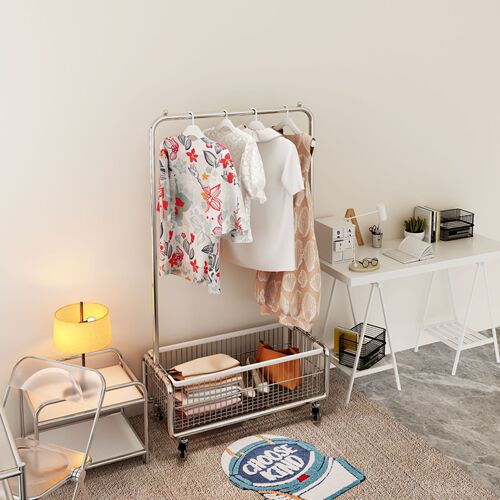 Clothes rack bedroom floor-standing clothes hanger Internet celebrity light luxury high-end household coat rack overnight clothes storage rack