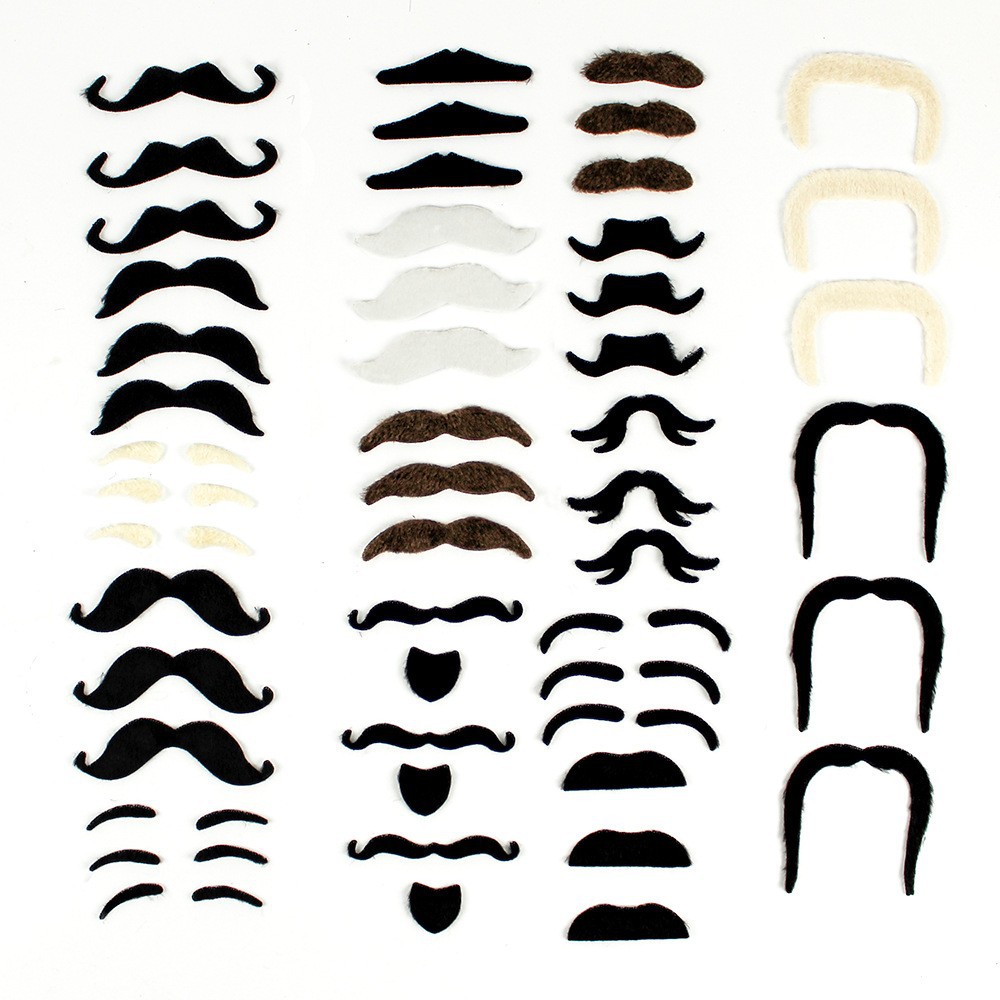 Accesorios de barba falsa de Halloween, suministros para fiestas, disfraces, simulación, barba falsa negra, barba de ocho caracteres
