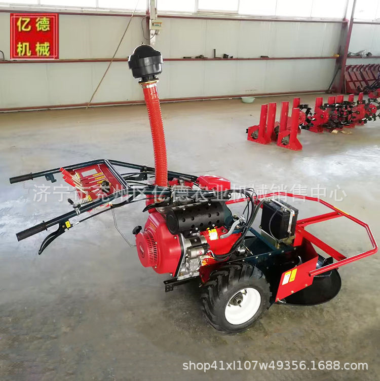 柴油机款前置带动牧草收割圆盘式割草机手推前置自走式割草机