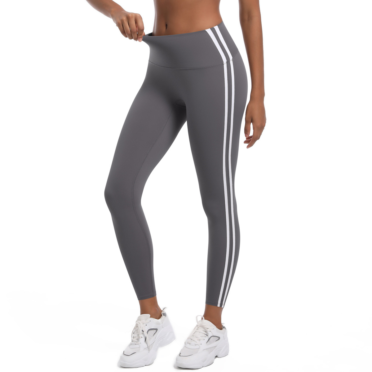 210g Weight Sleeveless Sleeve Length Nylon Fabric Type Short Top Length Leggings Pants Type Running, Sports Occasion Collarless Neckline Stripe Pattern Side Stripe Design Fitness, Sport Style Style Fitness Sport Style Stripe Nylon Collarless Side Stripe Active Bottoms Leggings 29