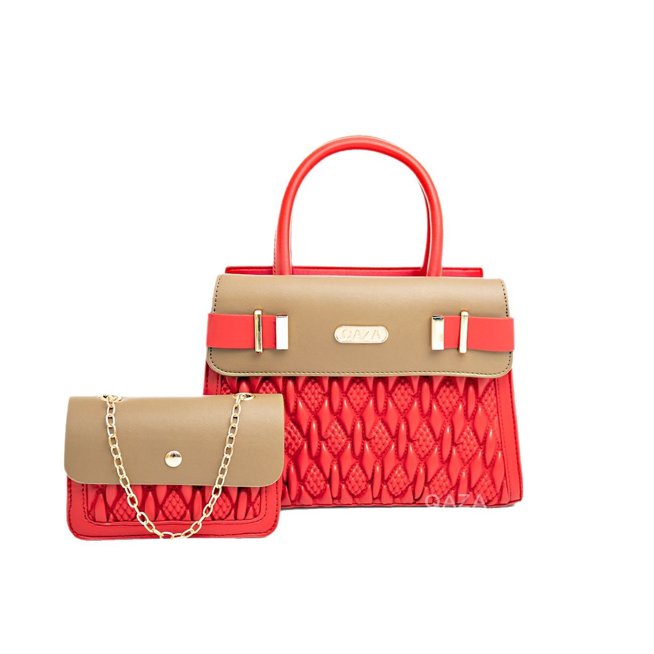 QAZA transfronterizo de gran capacidad bolso de mano para las mujeres 2023 nueva moda de cuero PU bolso de las mujeres de dos piezas conjunto