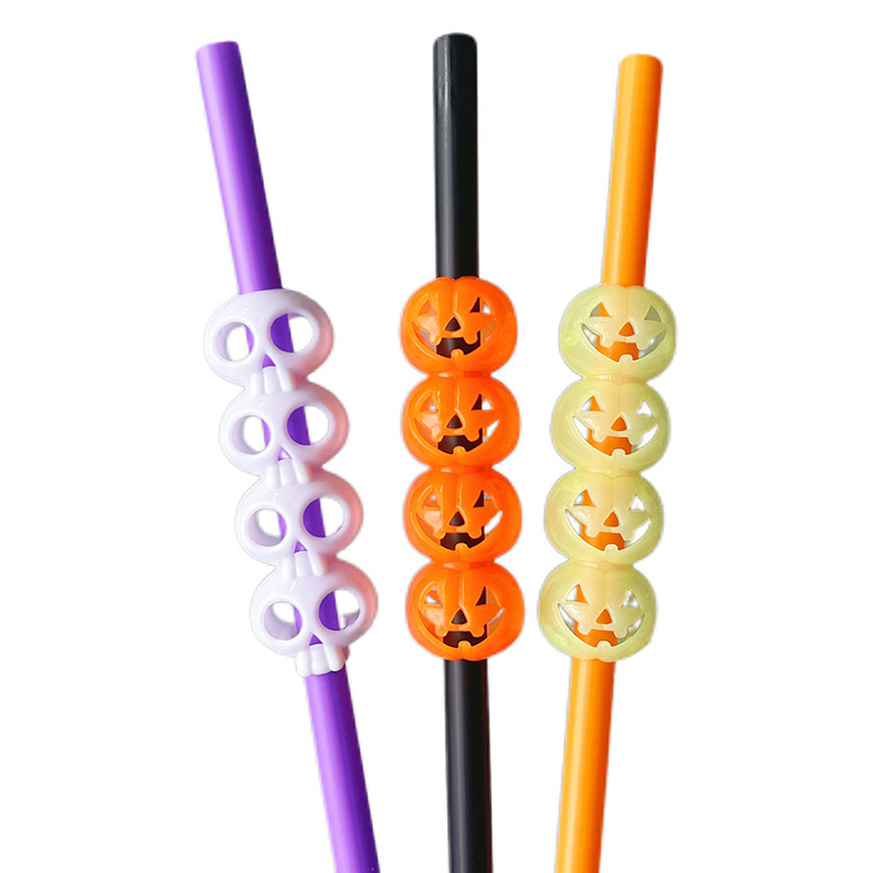 Halloween transfronterizo paja lámpara calabaza calaveras fiesta decoración creativa paja Halloween elementos paja plástica