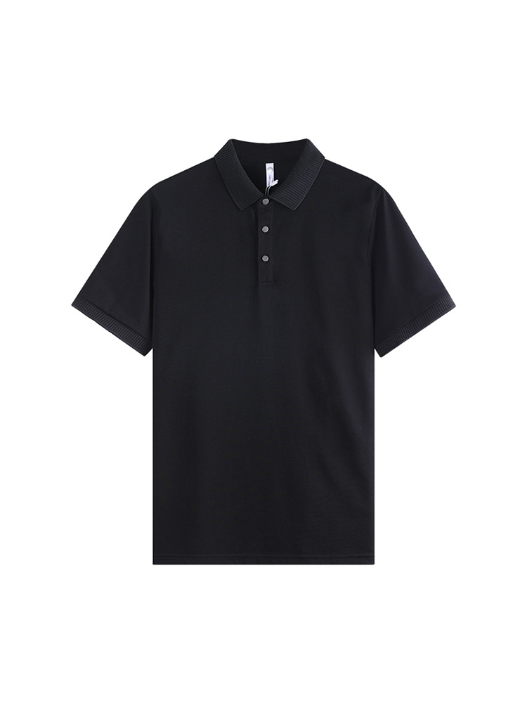 Hombres de alto nivel polo camisa de manga corta hombre de verano de negocios casual de color sólido con cuello de chaqueta de hombre cuello de camisa