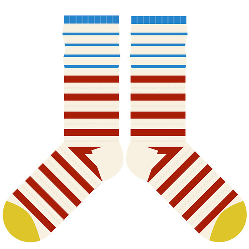 Brand Street Trend Colorful Striped Cotton Socks Women's Fashion Contrast Color Double-Rooked Cotton Student Mid-Tube Socks