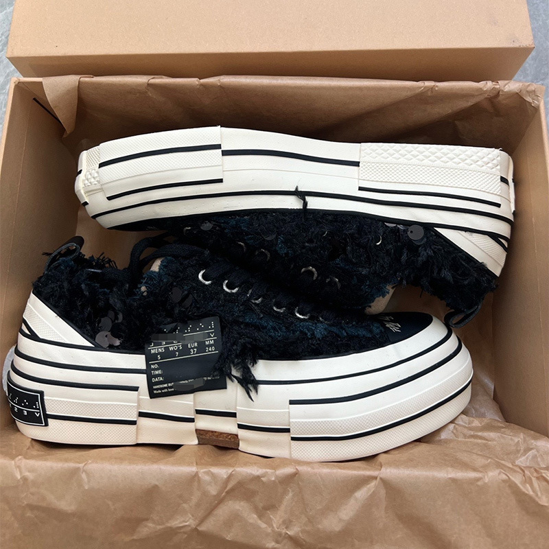 Wu Jianhao Swan Canvas Shoes レディース 厚底加硫スニーカー ぬいぐるみ スパンコール カジュアル カップル ペディシャー シューズ