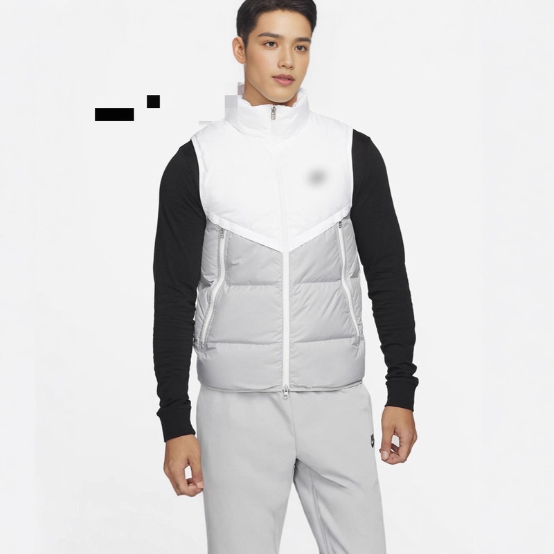 2025 Autumn and Winter Vest Sleeveless Cotton Warm Stand Collar Korean Style Handsome Men's Vest Jacket Hook 6818 Dropshipping