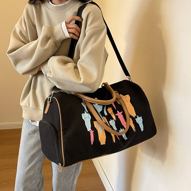 2023 nuevo bolso de viaje de lona de gran capacidad deportes bolsa de fitness estilo coreano crossbody bolsa de viaje de alto sentido