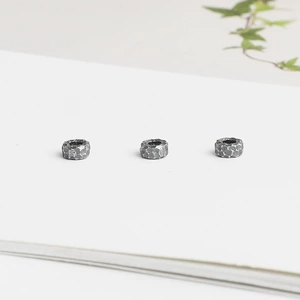 S925 Sterling Silver Retro Meteorite Bead Handmade DIY Beaded Rope Wavan Bodhi Bracelet Necklace Spacer Accessories
