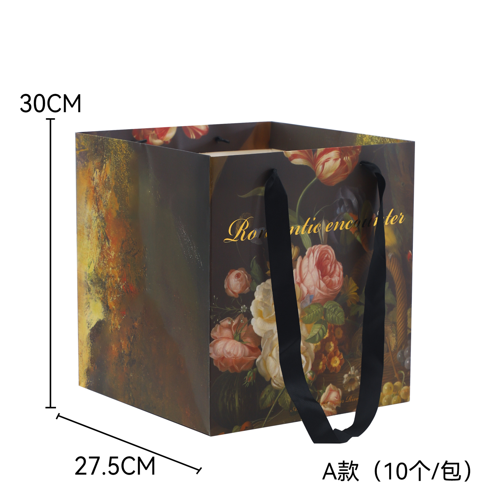 Temporada de graduación flor gran letra bolsa de regalo al por mayor tarjeta de papel gruesa regalo cuadrado mano ramo bolso de año nuevo