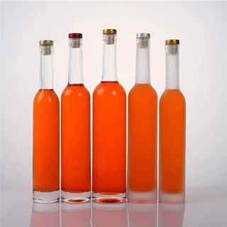 厂家批发冰酒瓶 透明磨砂果酒饮料玻璃瓶 密封袋盖可印logo