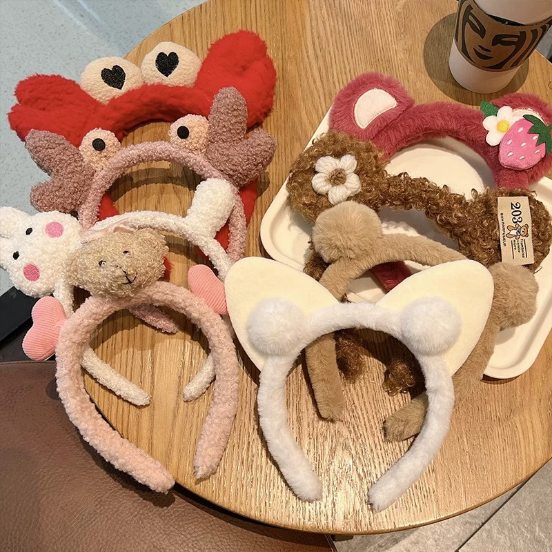 Канцелярия с Cartoon Headband Hairband, плюшевые головные уборы с ушками животного, уход за лицом и макияж, разных цветов