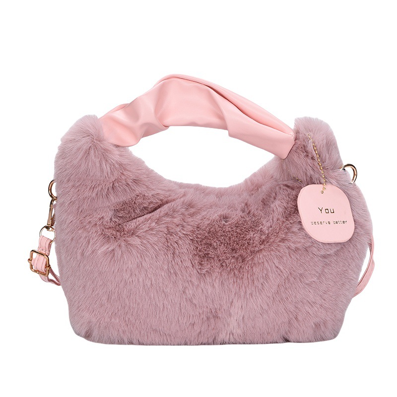 De alta calidad de felpa nuevo bolso versátil nicho Otoño e Invierno versátil bolsa de Mensajero de la moda femenina furry