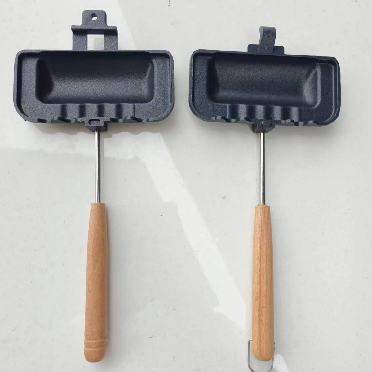 Aleación de aluminio rectangular de doble cara para hornear sándwich pastel sándwich clip antiadherente recubierto pan para hornear al aire libre