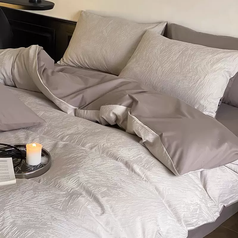 a类100全棉磨毛四件套秋冬季加厚长绒棉被套高级纯棉床上用品套件