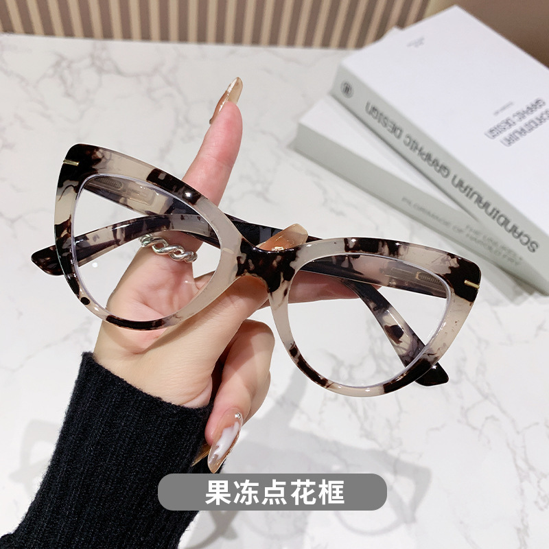 欧美时尚大框防蓝光老花镜新款女素颜优雅老花眼镜老人高清平光镜|undefined