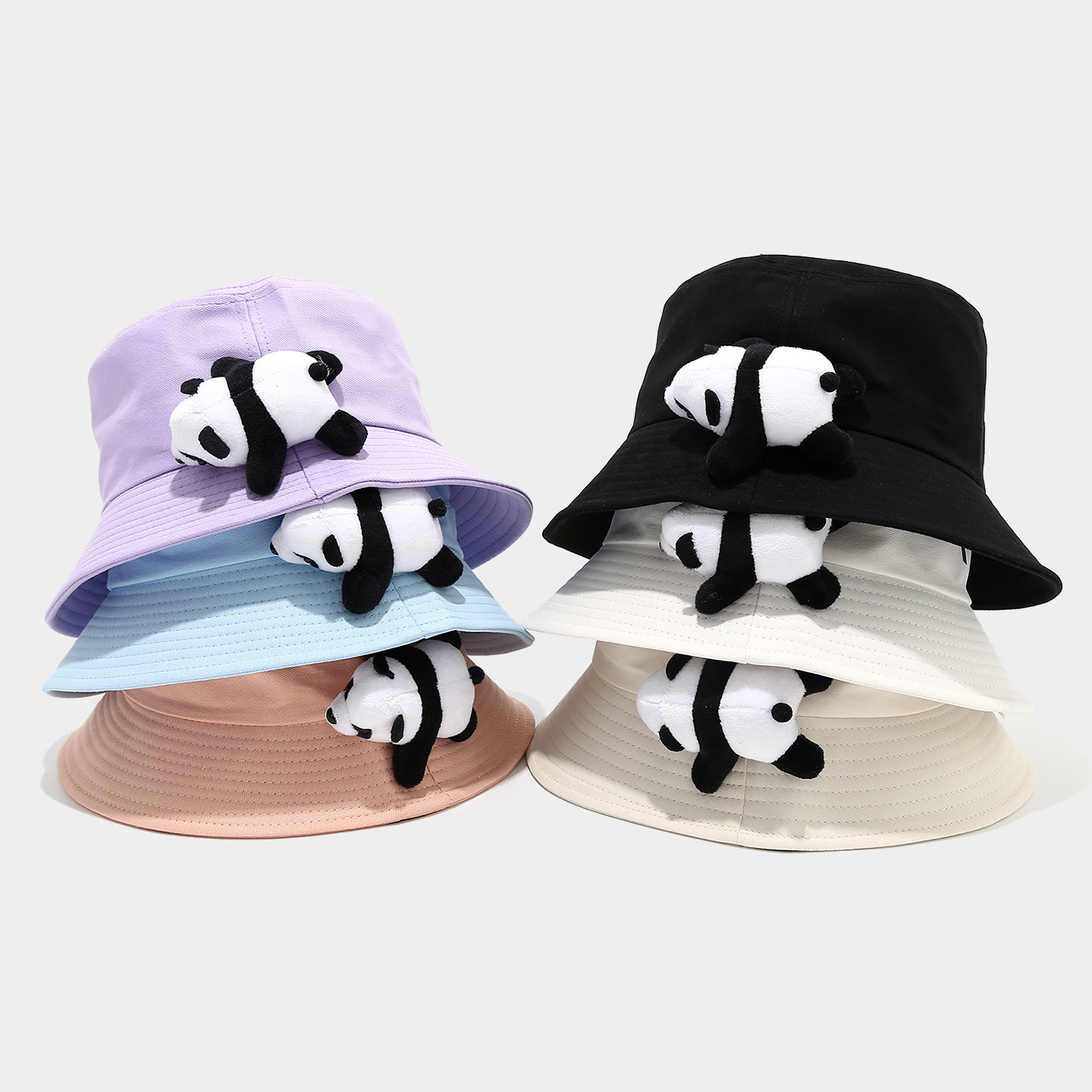 Versión coreana de la muñeca de dibujos animados lindo panda rojo sombrero de pescador hombres y mujeres japonés pequeño fresco moda dulce sombrero de lavabo sombrero para el sol