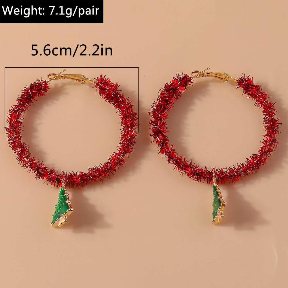 13g Weight Alloy Ear Needle Material Earrings Classification 1 Pair Quantity Holiday, Festival Occasion Plastic Material Christmas Festival Christmas Tree, Santa Claus Pattern Women's Gender Cute, Classic Style Style 1 Pair Christmas Cute Classic Style Christmas Tree Santa Claus Plastic Earrings 6