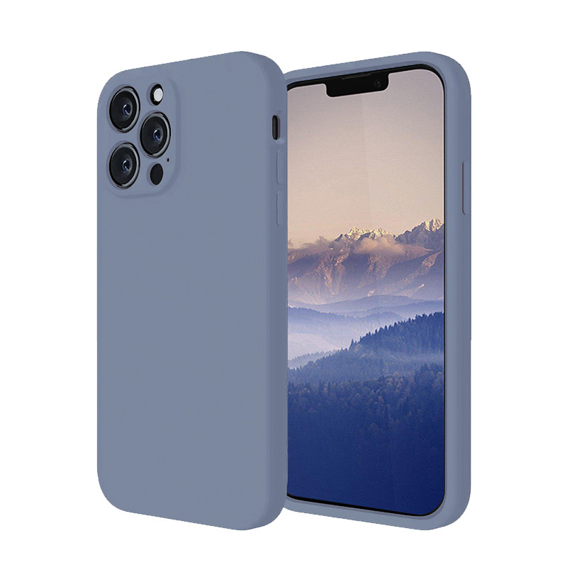 Funda de silicona líquida para Apple 14PRO, anticaídas, protección completa de la lente, funda de silicona IP14PM con orificios precisos