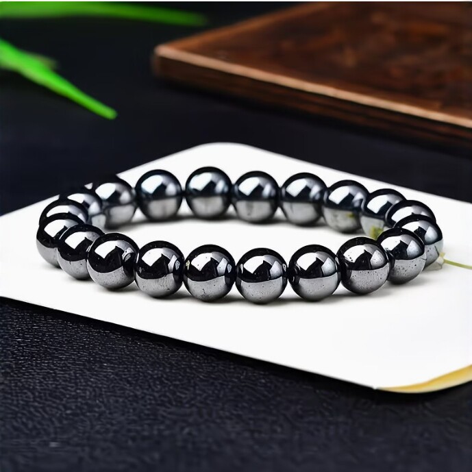 Magnetic Obsidian Bracelet for Men and Women, Single Circle 8mm Natural Energy Beads, Couple's Bracelet, Fashionable and Simple Jewelry