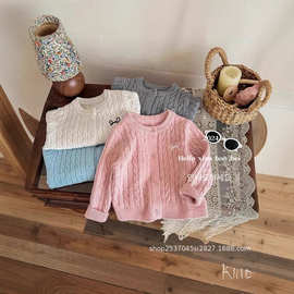 儿童毛衣秋冬装2025新款洋气宝宝开衫女童毛线针织衫外套冬款童装