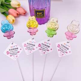 新款长杆水晶花束高颜值造型棒棒糖网红儿童零食糖果节日礼物批发