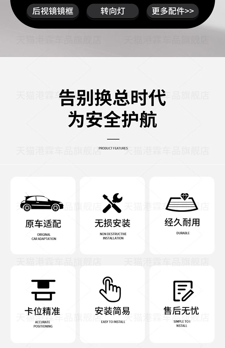 Suitable for Mercedes-Benz E200 E260 rearview mirror housing GLA GLK reversing lens frame turn signal bottom housing cover